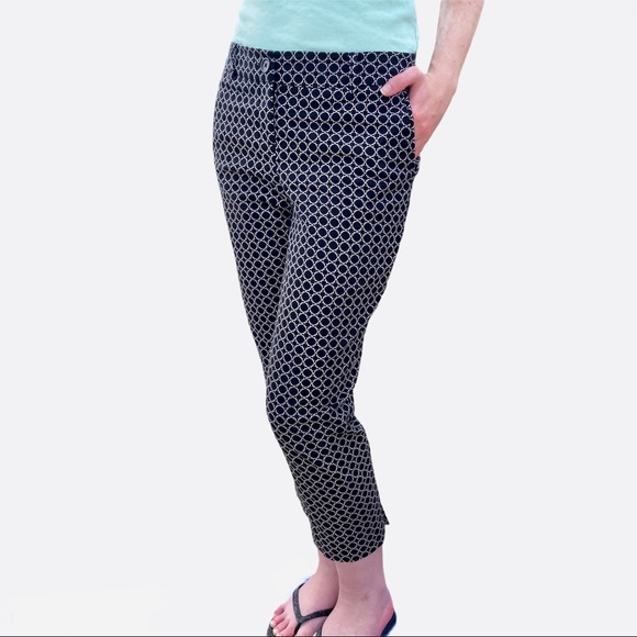 Hilary Radley Moroccan Print Capri Pants Black Size 2 - Picture 3 of 13